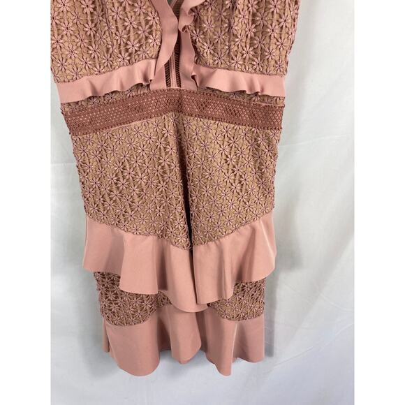 Bardot Fae Lace Mini Dress Pink Size 6 Small - Picture 4 of 12